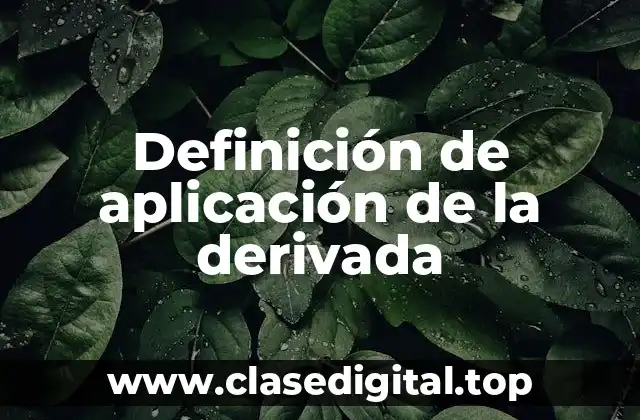 Ejemplos de aplicación de la derivada