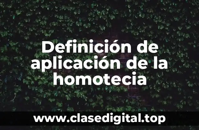 Definición de aplicación de la homotecia
