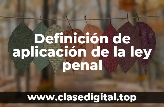 Definición de aplicación de la ley penal