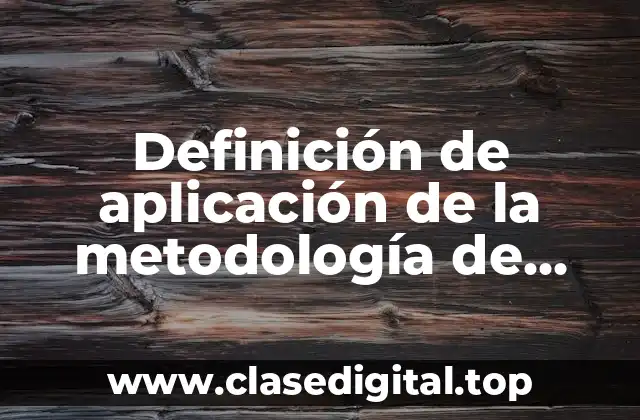 Definición de aplicación de la metodología de diagnóstico organizacional