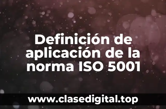 Definición de aplicación de la norma ISO 5001