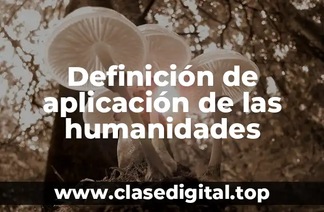 Definición de aplicación de las humanidades