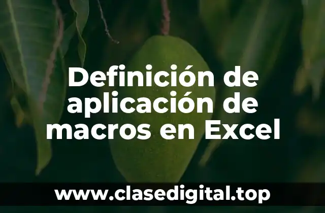 Definición de aplicación de macros en Excel