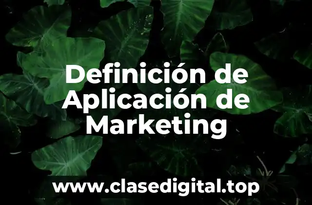 Definición de Aplicación de Marketing