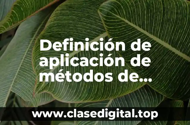 Ejemplos de aplicación de métodos de investigación concretos