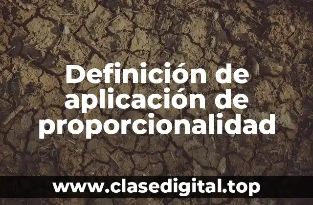 Definición de aplicación de proporcionalidad