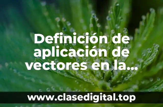 Definición de aplicación de vectores en la ingeniería industrial
