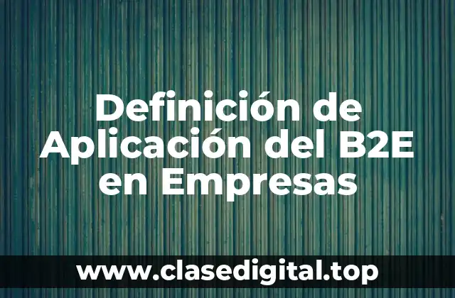 Ejemplos de Aplicación del B2E