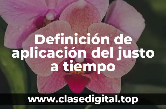 Ejemplos de aplicación del justo a tiempo