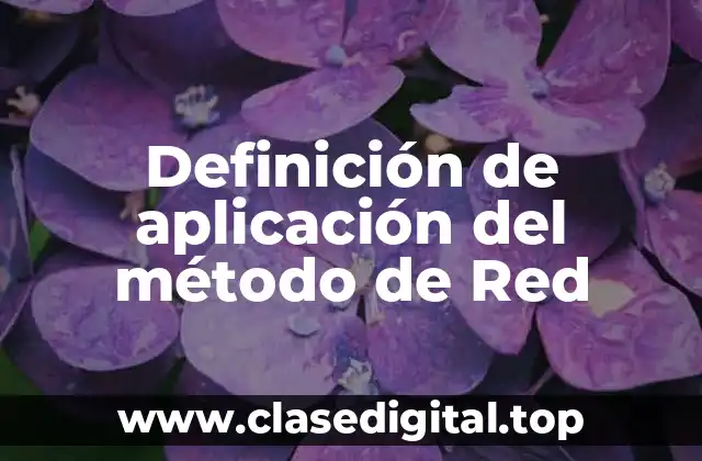 Definición de aplicación del método de Red