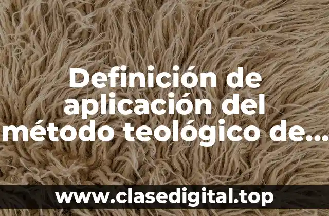 Definición de aplicación del método teológico de pastoral