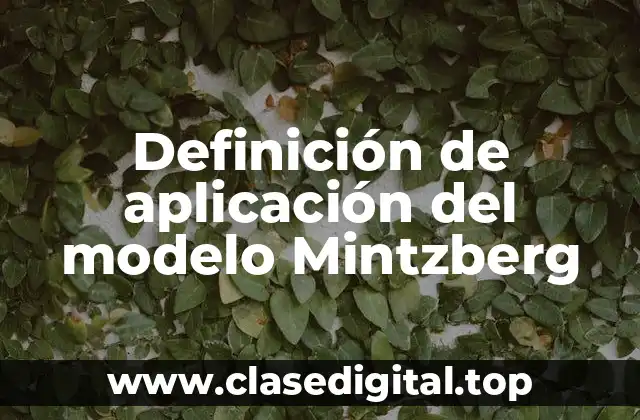 Ejemplos de aplicación del modelo Mintzberg