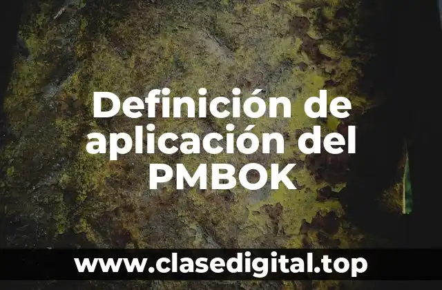Definición de aplicación del PMBOK