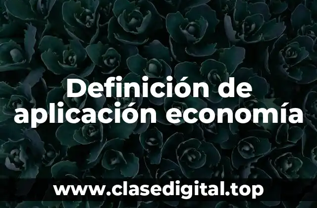 Definición de aplicación economía