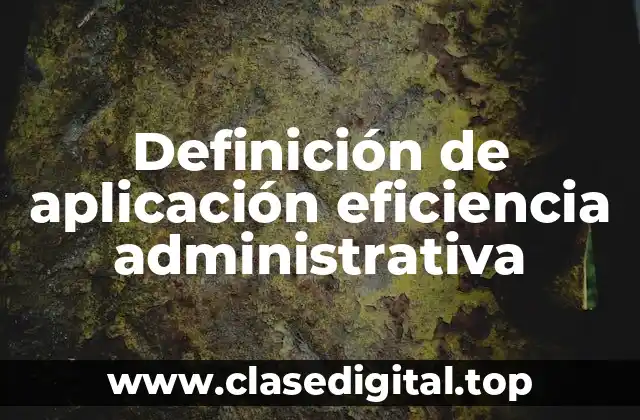 Definición de aplicación eficiencia administrativa