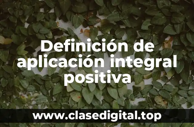 Definición de aplicación integral positiva