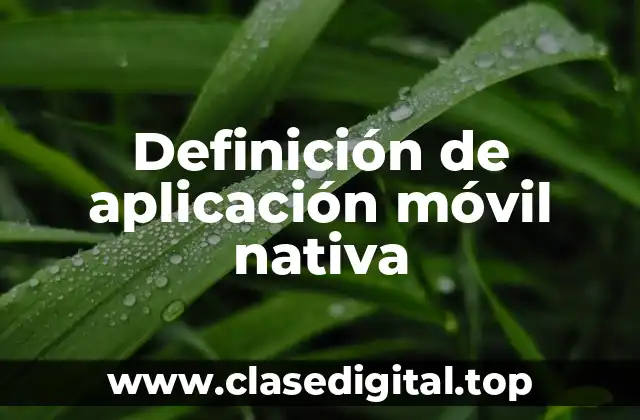 Definición de aplicación móvil nativa