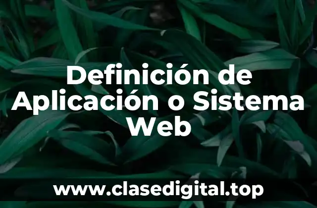 Definición de Aplicación o Sistema Web