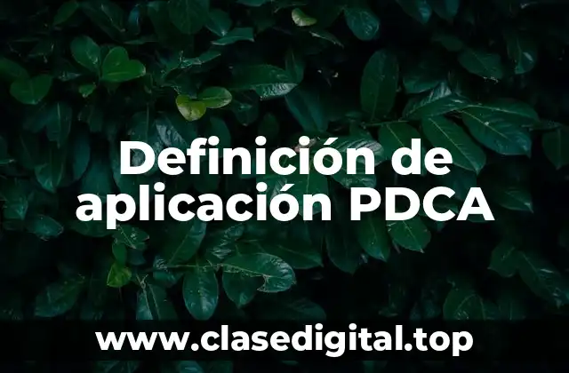 Definición de aplicación PDCA