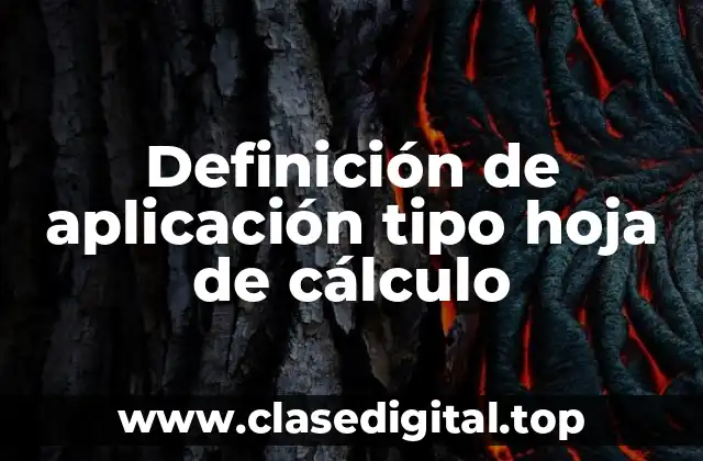 Definición de aplicación tipo hoja de cálculo