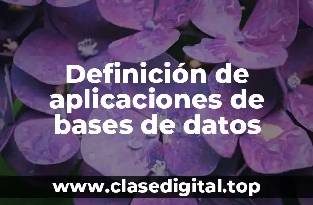 Definición de aplicaciones de bases de datos