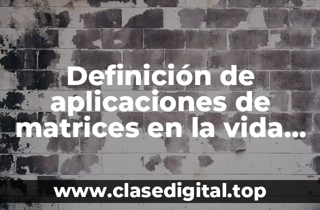 Definición de aplicaciones de matrices en la vida real