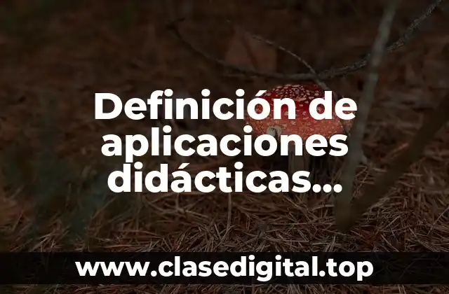 Definición de aplicaciones didácticas ejercitadores