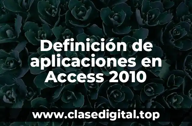 Definición de aplicaciones en Access 2010