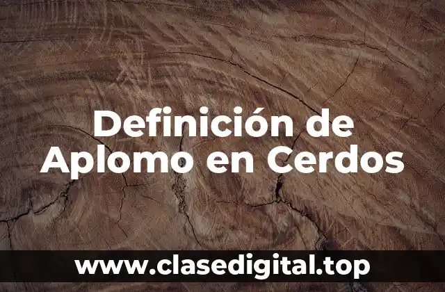 Definición de Aplomo en Cerdos