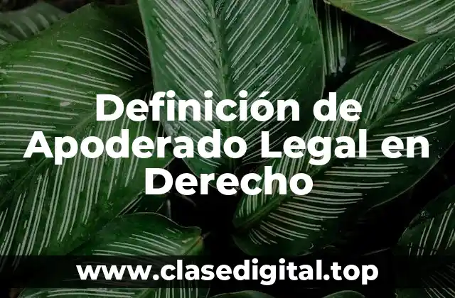 Definición de Apoderado Legal en Derecho