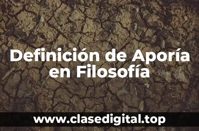 Definición de Aporía en Filosofía
