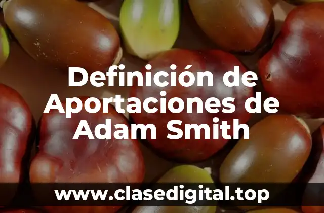 Ejemplos de Aportaciones de Adam Smith