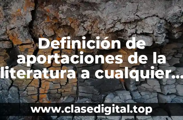 Definición de aportaciones de la literatura a cualquier ámbito