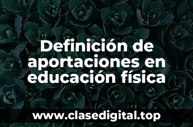 Definición de aportaciones en educación física