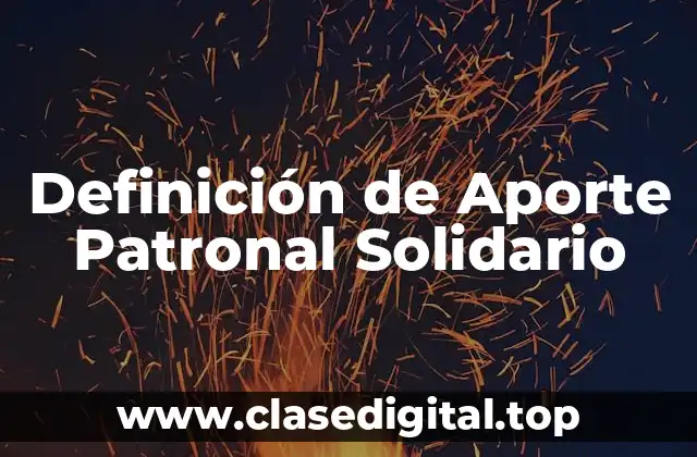 Definición de Aporte Patronal Solidario