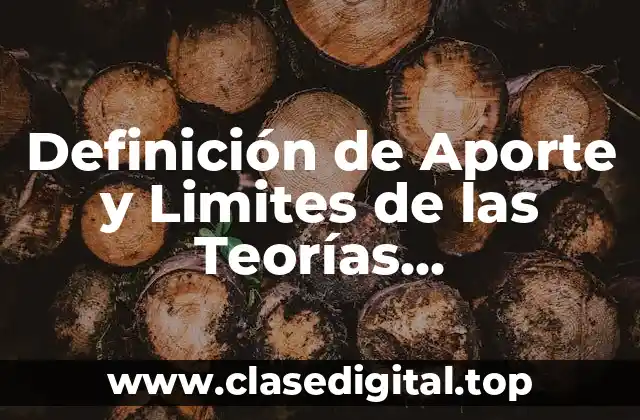 Definición de Aporte y Limites de las Teorías Criminológicas