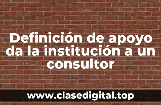 Definición de apoyo da la institución a un consultor