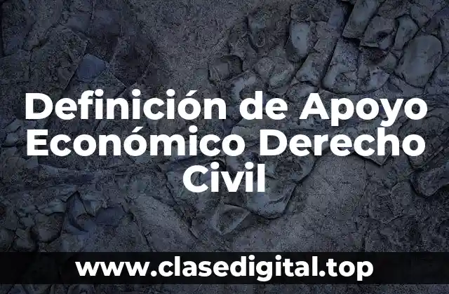Definición de Apoyo Económico Derecho Civil