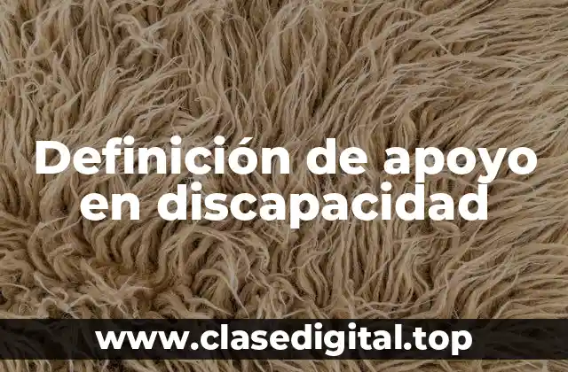 Definición de apoyo en discapacidad