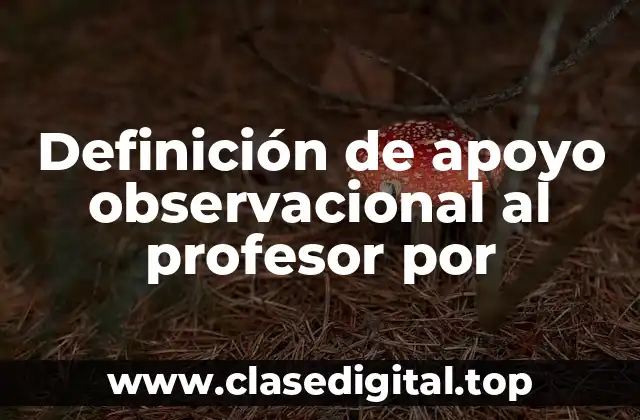 Definición de apoyo observacional al profesor por