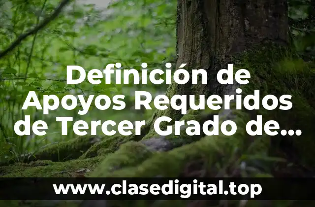 Definición de Apoyos Requeridos de Tercer Grado de Primaria