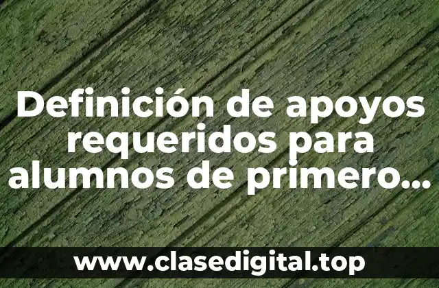 Definición de apoyos requeridos para alumnos de primero de primaria