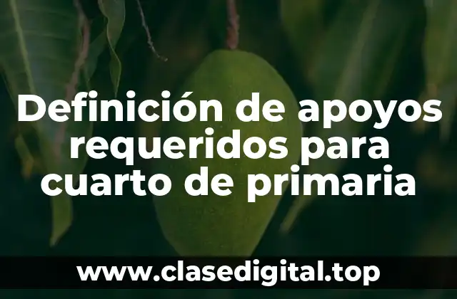 Definición de apoyos requeridos para cuarto de primaria
