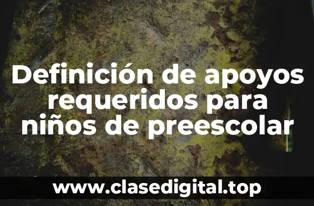 Definición de apoyos requeridos para niños de preescolar