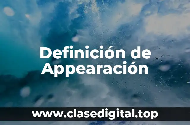 Definición de Appearación