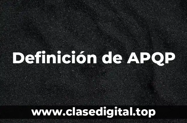 Definición de APQP