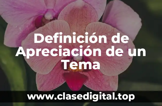 Definición de Apreciación de un Tema