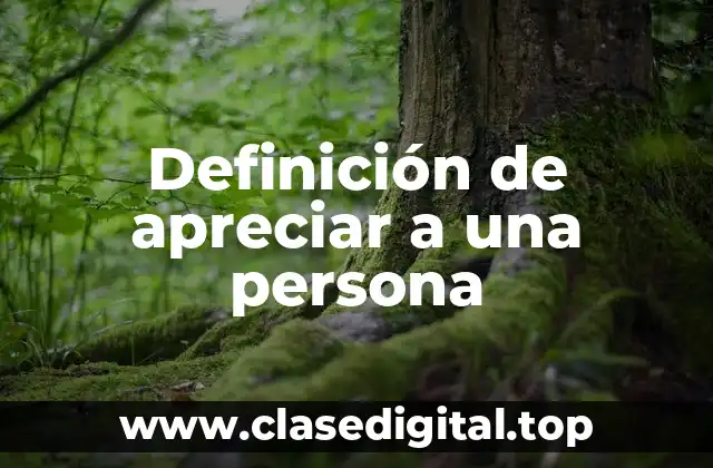 Definición de apreciar a una persona