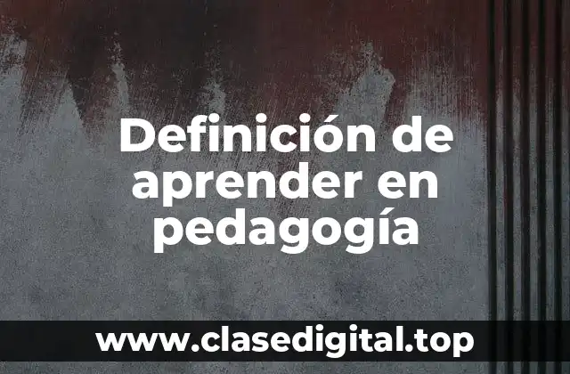 Definición de aprender en pedagogía
