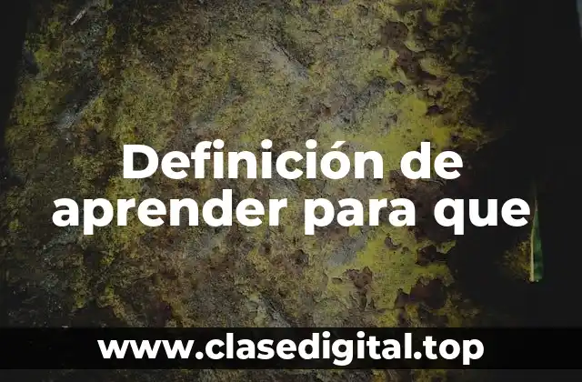 Definición técnica de aprender